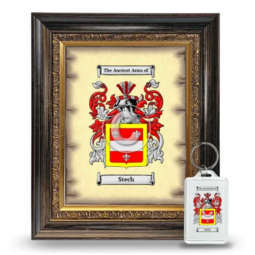 Stech Framed Coat of Arms and Keychain - Heirloom