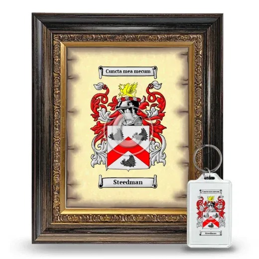 Steedman Framed Coat of Arms and Keychain - Heirloom