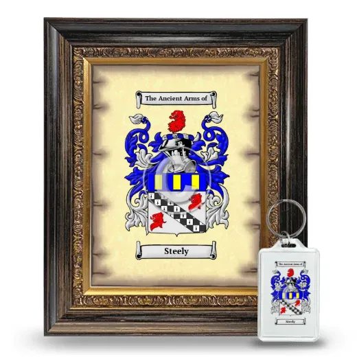Steely Framed Coat of Arms and Keychain - Heirloom