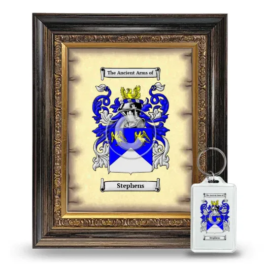 Stephens Framed Coat of Arms and Keychain - Heirloom