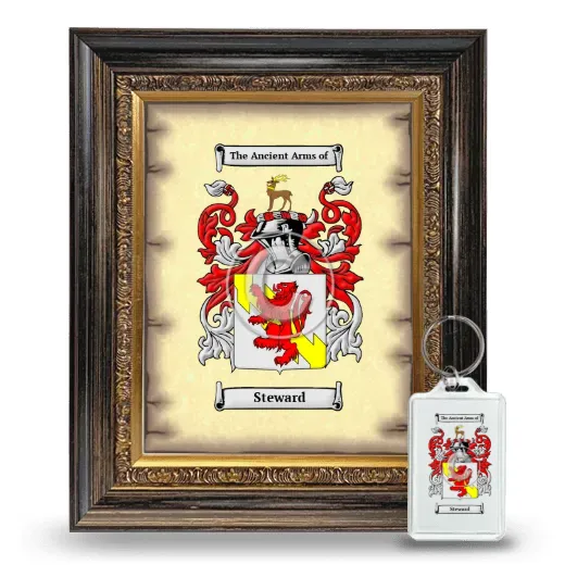 Steward Framed Coat of Arms and Keychain - Heirloom