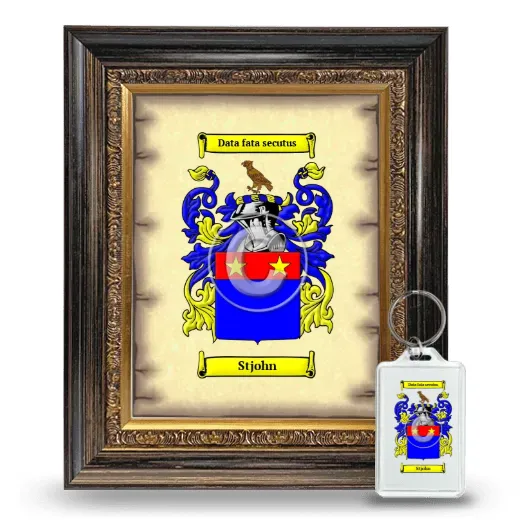 Stjohn Framed Coat of Arms and Keychain - Heirloom
