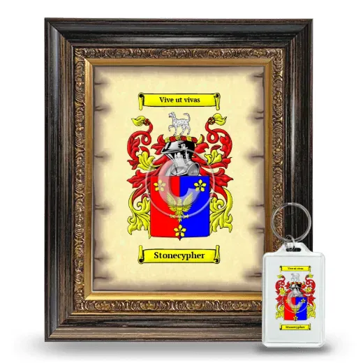 Stonecypher Framed Coat of Arms and Keychain - Heirloom