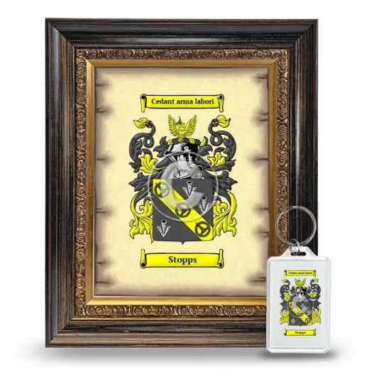 Stopps Framed Coat of Arms and Keychain - Heirloom