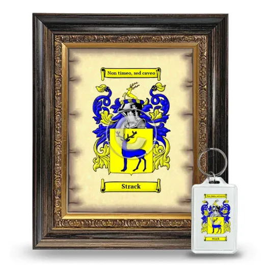 Strack Framed Coat of Arms and Keychain - Heirloom