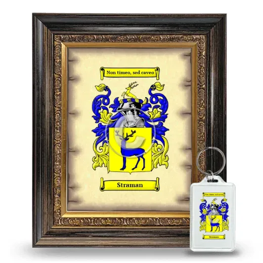 Straman Framed Coat of Arms and Keychain - Heirloom