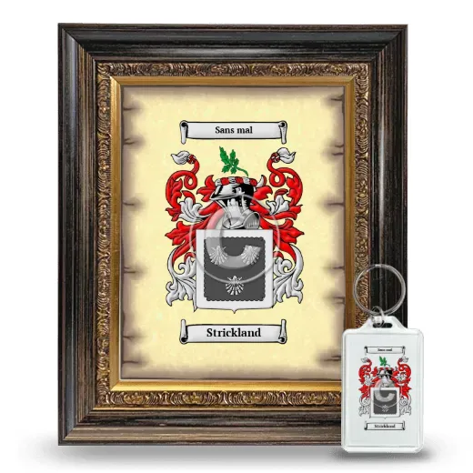 Strickland Framed Coat of Arms and Keychain - Heirloom