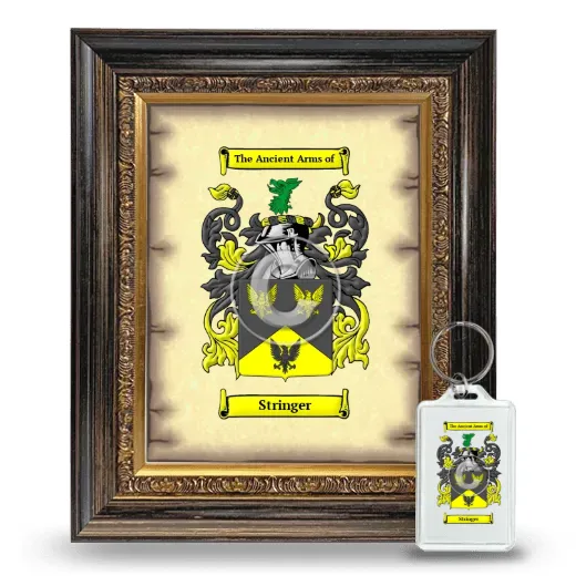 Stringer Framed Coat of Arms and Keychain - Heirloom