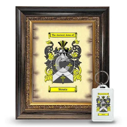 Strutz Framed Coat of Arms and Keychain - Heirloom