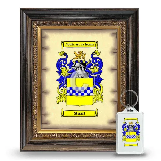 Stuart Framed Coat of Arms and Keychain - Heirloom