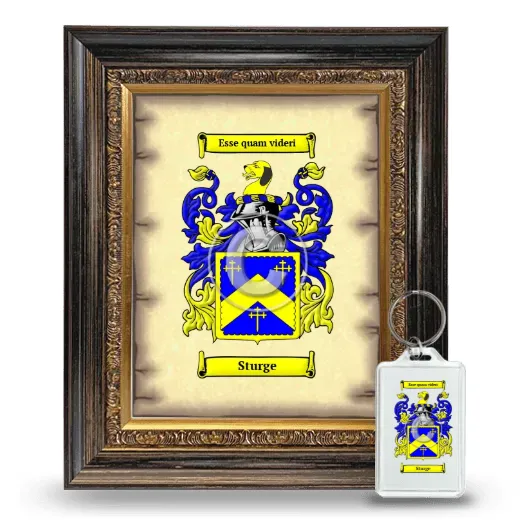 Sturge Framed Coat of Arms and Keychain - Heirloom