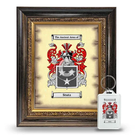 Stutz Framed Coat of Arms and Keychain - Heirloom