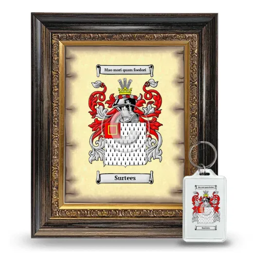 Surtees Framed Coat of Arms and Keychain - Heirloom