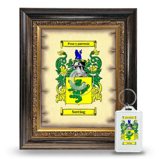Sutting Framed Coat of Arms and Keychain - Heirloom