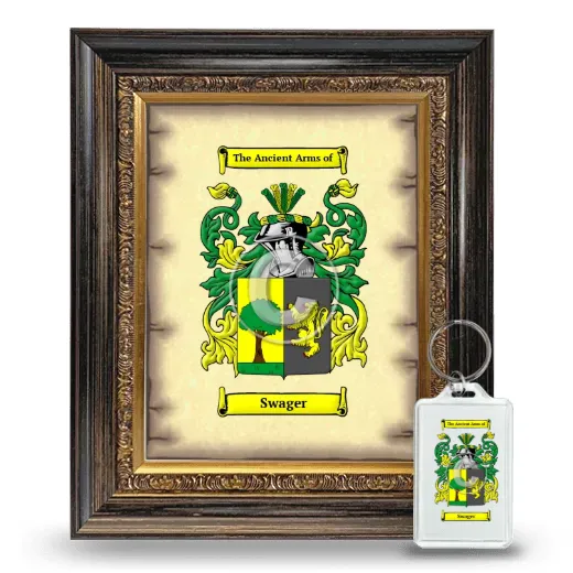 Swager Framed Coat of Arms and Keychain - Heirloom