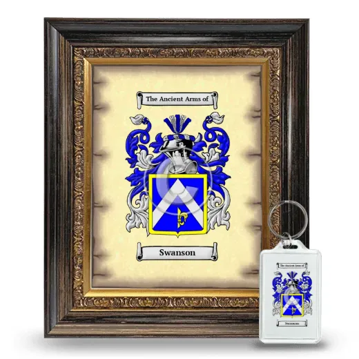 Swanson Framed Coat of Arms and Keychain - Heirloom