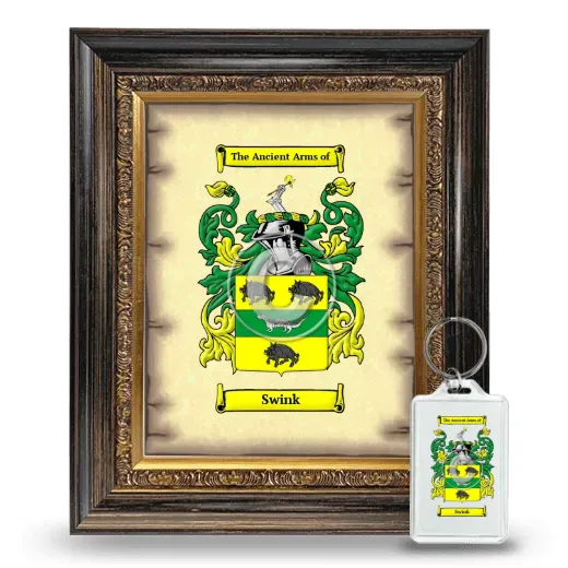 Swink Framed Coat of Arms and Keychain - Heirloom