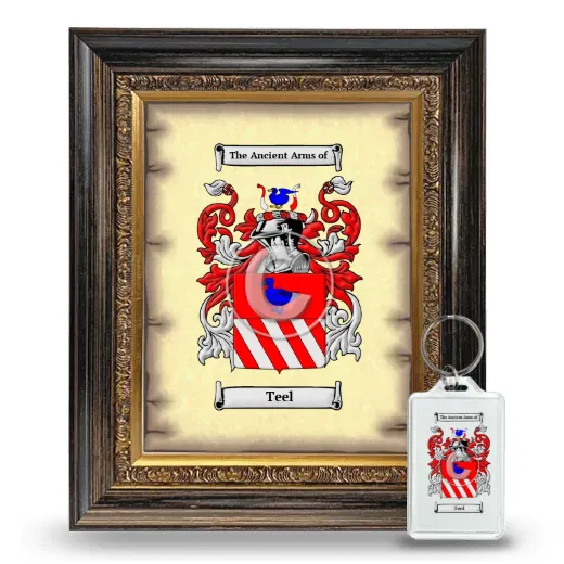 Teel Framed Coat of Arms and Keychain - Heirloom