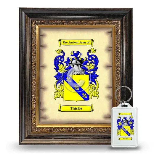 Thistle Framed Coat of Arms and Keychain - Heirloom