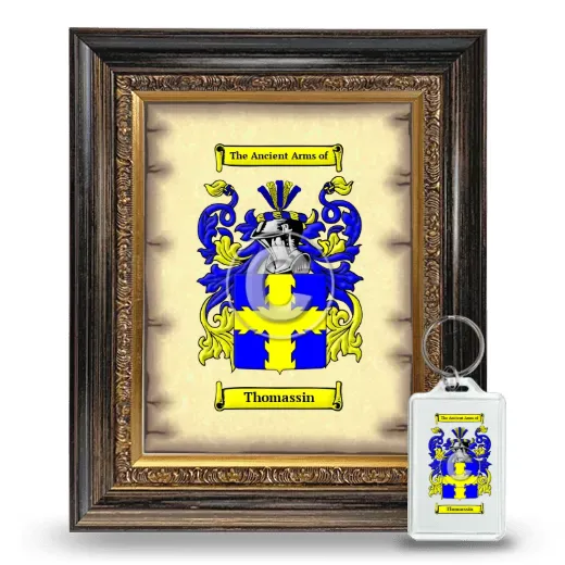 Thomassin Framed Coat of Arms and Keychain - Heirloom