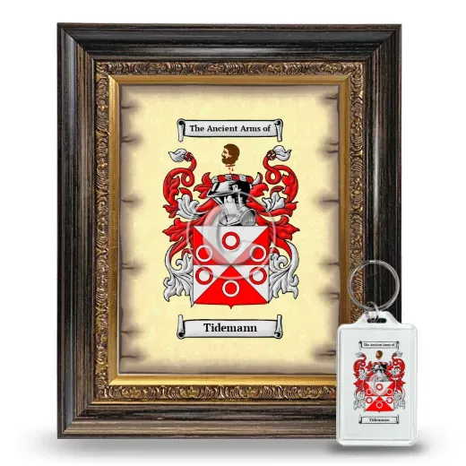 Tidemann Framed Coat of Arms and Keychain - Heirloom