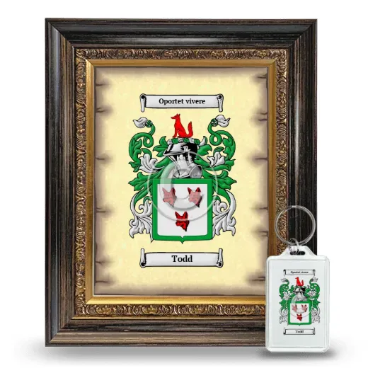Todd Framed Coat of Arms and Keychain - Heirloom