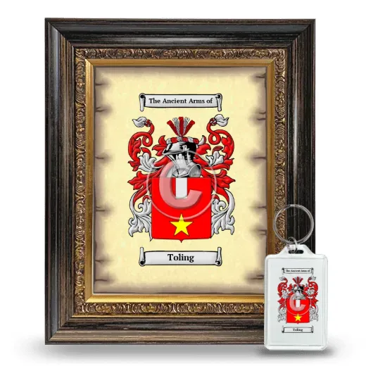 Toling Framed Coat of Arms and Keychain - Heirloom