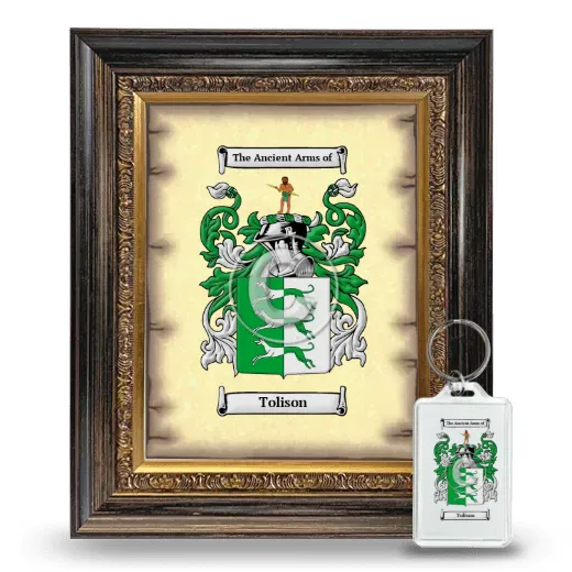 Tolison Framed Coat of Arms and Keychain - Heirloom
