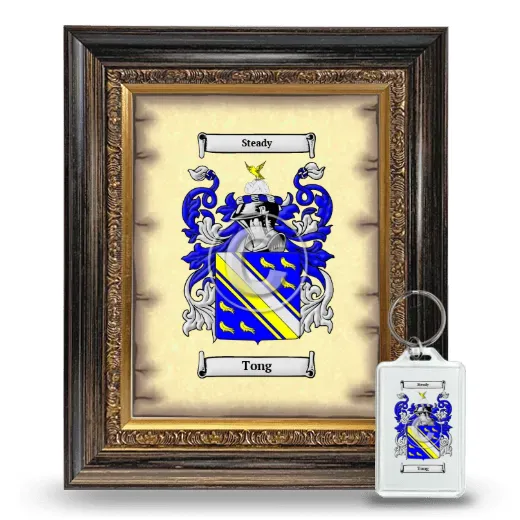 Tong Framed Coat of Arms and Keychain - Heirloom