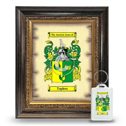 Topless Framed Coat of Arms and Keychain - Heirloom