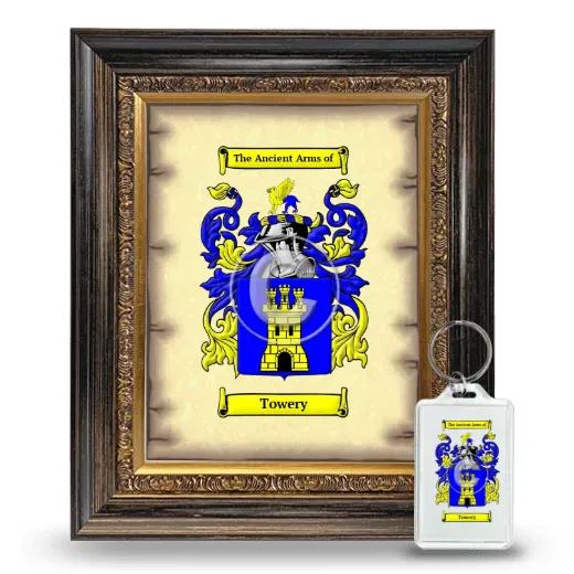 Towery Framed Coat of Arms and Keychain - Heirloom