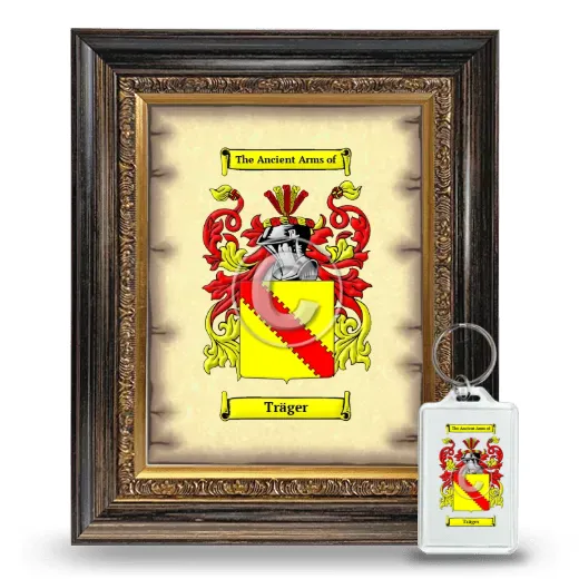 Träger Framed Coat of Arms and Keychain - Heirloom