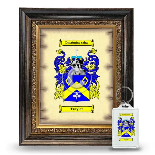 Trayler Framed Coat of Arms and Keychain - Heirloom