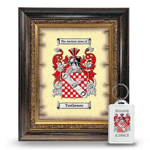 Trethewey Framed Coat of Arms and Keychain - Heirloom