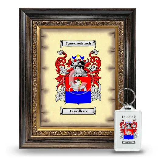 Trevillian Framed Coat of Arms and Keychain - Heirloom