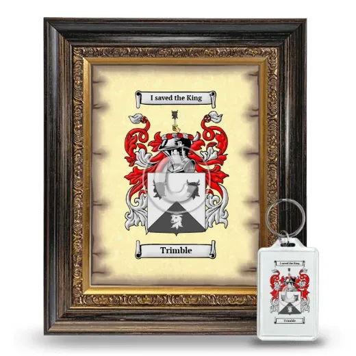 Trimble Framed Coat of Arms and Keychain - Heirloom