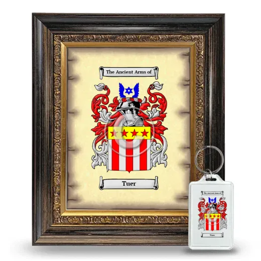 Tuer Framed Coat of Arms and Keychain - Heirloom