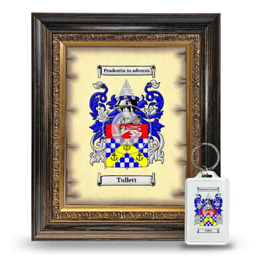 Tullett Framed Coat of Arms and Keychain - Heirloom