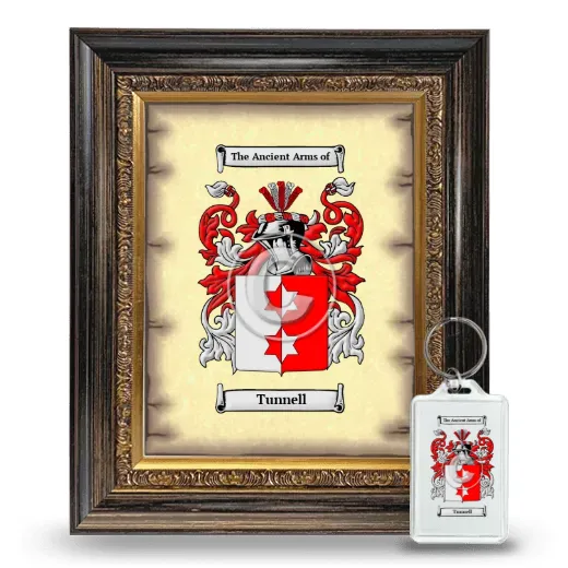 Tunnell Framed Coat of Arms and Keychain - Heirloom
