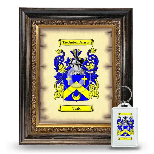 Turk Framed Coat of Arms and Keychain - Heirloom