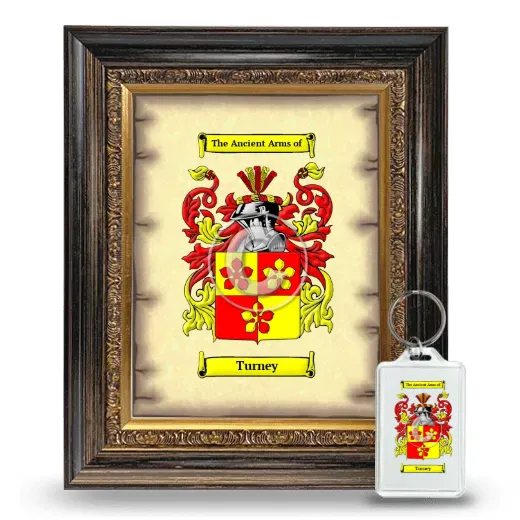 Turney Framed Coat of Arms and Keychain - Heirloom