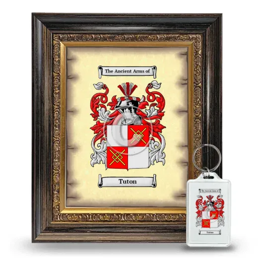 Tuton Framed Coat of Arms and Keychain - Heirloom