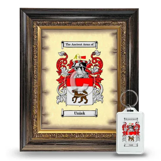 Uniak Framed Coat of Arms and Keychain - Heirloom