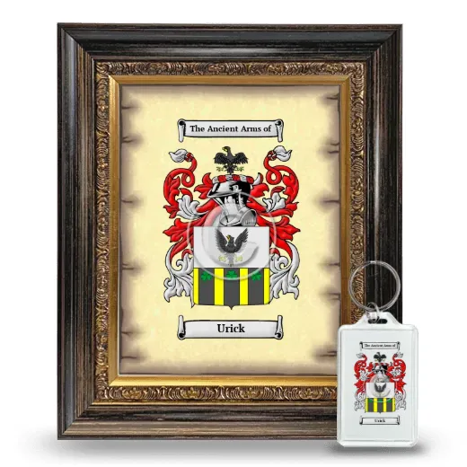 Urick Framed Coat of Arms and Keychain - Heirloom