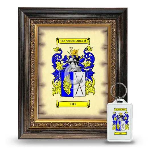 Utz Framed Coat of Arms and Keychain - Heirloom