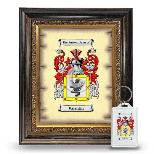 Valentin Framed Coat of Arms and Keychain - Heirloom