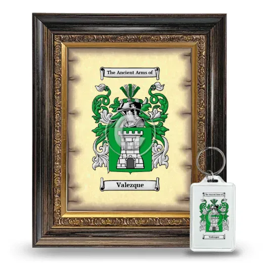 Valezque Framed Coat of Arms and Keychain - Heirloom