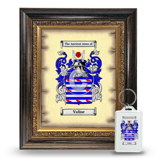 Valine Framed Coat of Arms and Keychain - Heirloom