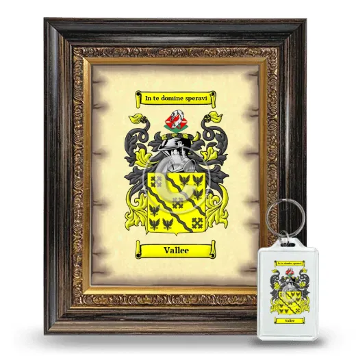 Vallee Framed Coat of Arms and Keychain - Heirloom