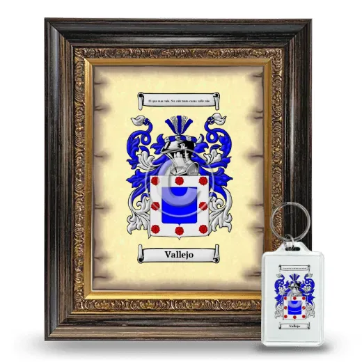 Vallejo Framed Coat of Arms and Keychain - Heirloom